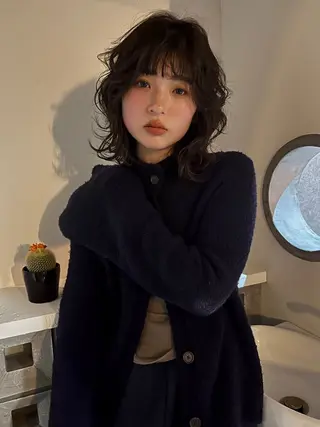 ミディアム パーマ ORGN.所属・りね🪐グランジ /y2k/平成ギャルのヘアスタイル