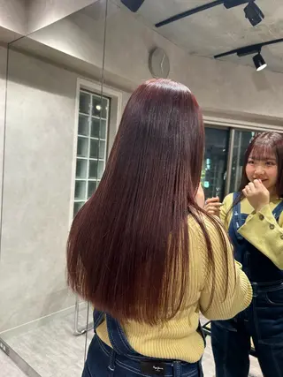 ロング カラー ayano🍒パーマ 暖色カラーのヘアスタイル