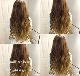 ロング カラー パーマ ヘアアレンジ メンズ キッズ RIYA❤︎ Aujuaソムリエのヘアスタイル