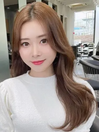 ロング カラー 山崎/ボブ縮毛矯正 レイヤー髪質改善のヘアスタイル