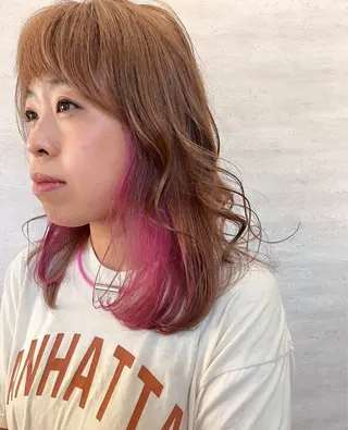 ミディアム カラー 駅チカ【ali'i】 アリイ花崎友美☘のヘアスタイル