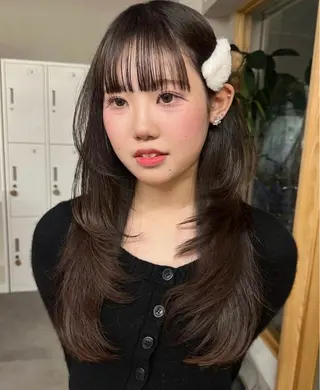 ロング カラー ハイトーン縮毛/暖色 なーな🎀🤍のヘアスタイル