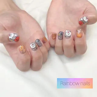 ネイル Rainbow nailsくろちゃんのネイルデザイン