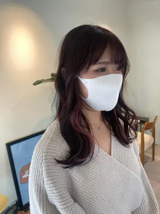 セミロング カラー 当日予約大歓迎💗 依田瑞希のヘアスタイル