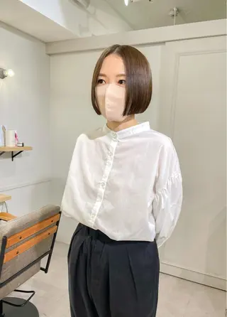 ショート カラー パーマ* 顔まわり似合わせのヘアスタイル