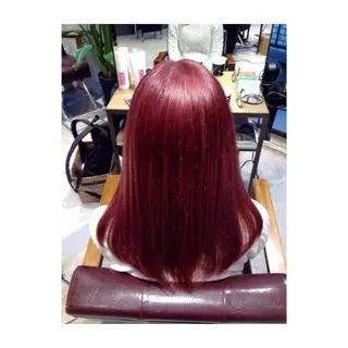 セミロング ロング カラー アオガミ （前髪顔周りカット）のヘアスタイル