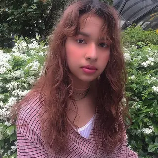 ロング カラー パーマ ヘアアレンジ M所属・ハイトーン/透け感 カラー🎀真香のヘアスタイル