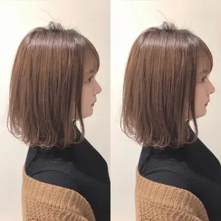 ミディアム カラー ボブ韓国風レイヤー 髪質改善/畠中ケントのヘアスタイル