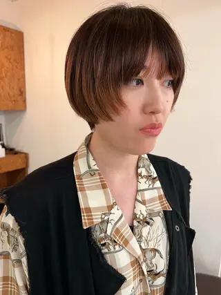 ショート 暖色・パーマ 🌼クニトウメイのヘアスタイル
