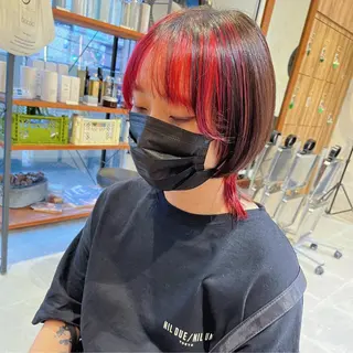 ミディアム カラー irwi/イルウィ所属・miku🎀門前仲町 ブリーチ・レイヤーのヘアスタイル