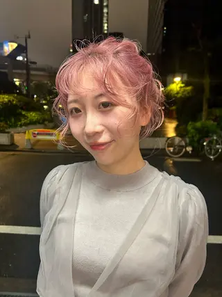 セミロング カラー 真鍋 哲大のヘアスタイル