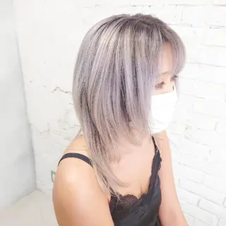 カラー セミロング 艶髪✨ブリーチ職人 井手正康のヘアスタイル