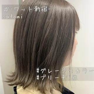 ミディアム 淡色ふんわりhair 新宿satomiのヘアスタイル