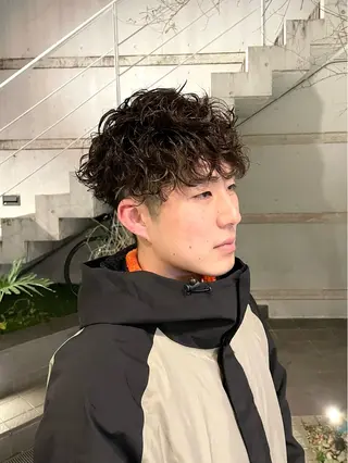 ショート パーマ メンズ 大倉山駅メンズヘア ヒダカミズキのヘアスタイル