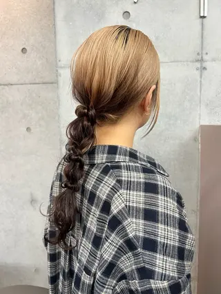 ロング カコ/レイヤーカット ヘアアレンジのヘアスタイル