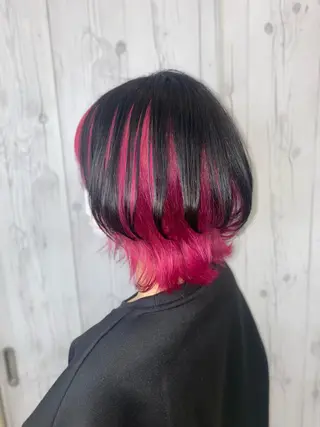 ミディアム ゆぴ☾‪/推しカラー /ハイトーンのヘアスタイル