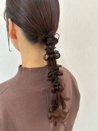 ヘアアレンジ 艶髪/ブリーチなし Wカラー🌺yuiのヘアスタイル