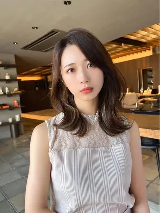 セミロング 似合わせ松本 容政のヘアスタイル