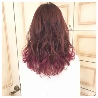 ロング カラー ヘアアレンジ 🩵盛れる韓国ヘア 🩵うるつやカラーのヘアスタイル