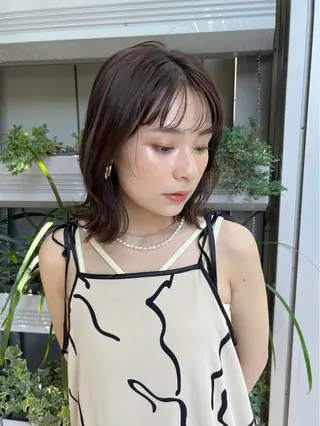 ミディアム 🫧オリーブカラー/ 酸性縮毛矯正銀座🫧のヘアスタイル