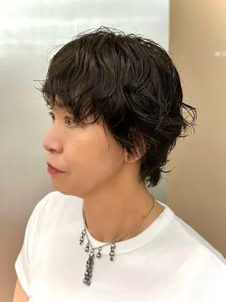 ショート カラー パーマ 矢場町/栄/上前津/ 佐藤祐希のヘアスタイル