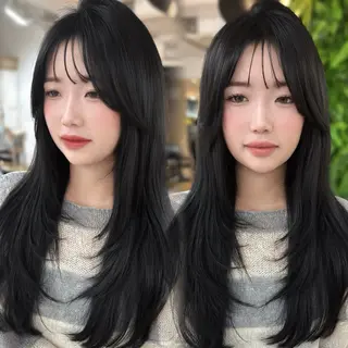 ロング カラー Pocket仙台 💚モエリのヘアスタイル