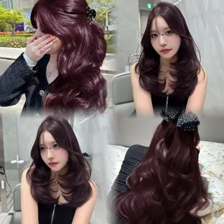 ロング カラー ヘアアレンジ 💎韓国/ レイヤー カット/ 暖色🫧のヘアスタイル