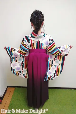 セミロング ヘアアレンジ Hair&Make  Delight*のヘアスタイル