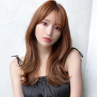 セミロング カラー 顔周り/くびれヘア 韓国ヘア💕風間るなのヘアスタイル
