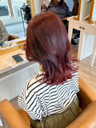 ミディアム カラー yui🥀/ボブ /暖色/レディースのヘアスタイル