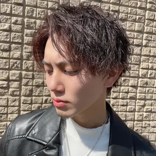 ミディアム カラー パーマ ヘアアレンジ メンズ Rene'所属・当日予約⭕️ JUNYAのヘアスタイル