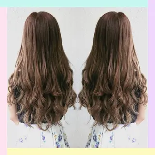 ロング カラー れん/ハイトーン /エクステ/韓国風のヘアスタイル