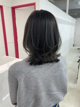 ミディアム カラー 冨木 雄斗のヘアスタイル