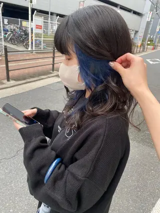 セミロング カラー Rinka/梅田/ 透け感カラー🤎のヘアスタイル