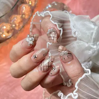 ネイル 23時まで❤︎韓国、 ワンホンネイルのネイルデザイン