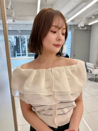 ミディアム レイヤー/韓国/ 顔周り/しんやのヘアスタイル