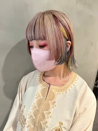 ショート カラー オタク特化🎀 顔まわり🎀ゆうなのヘアスタイル