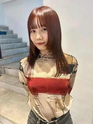 セミロング カラー 顔周りカット/透明感 カラー✂️MEIのヘアスタイル
