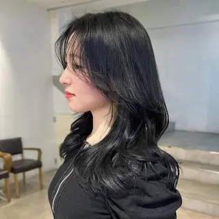 ミディアム カラー 韓国ヘア/ネイル kanako🤍🫧のヘアスタイル