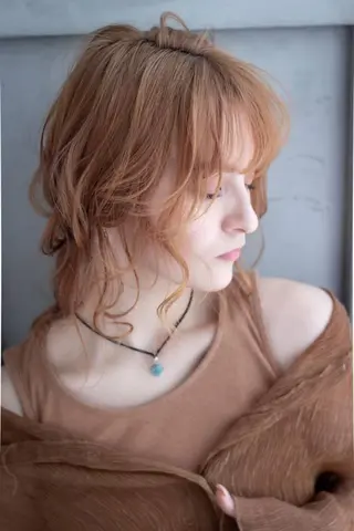 セミロング カラー パーマ ヘアアレンジ リルウヘアー 天王寺のヘアスタイル