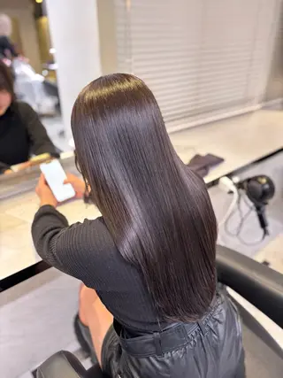 ロング カラー 韓国風🤍グレ ージュ🤍たくみのヘアスタイル