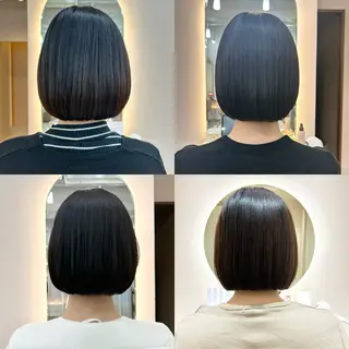 ショート まとまるボブ/ 顔まわりレイヤーのヘアスタイル