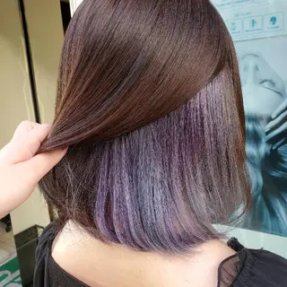 ミディアム カラー 推しアニメカラー🌈 ツヤ透明感カラー🦄のヘアスタイル