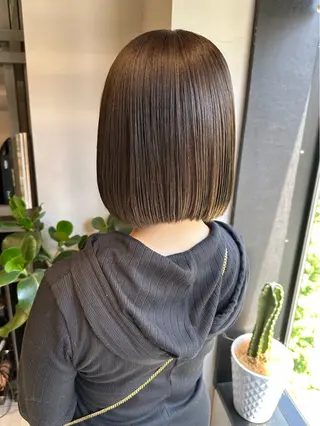 ミディアム カラー 透明感カラー/ボブ /佐藤伶のヘアスタイル