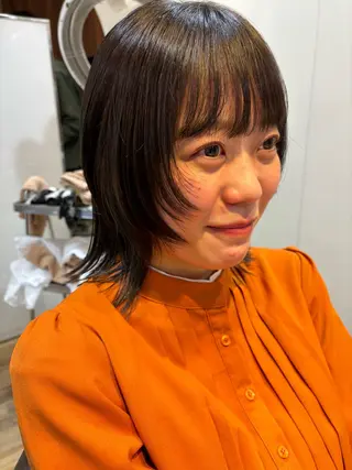 ミディアム カラー 池田理紗/メンズ カット/切りっぱなしのヘアスタイル