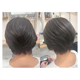 ショート レイヤーカット・ 縮毛矯正 星野のヘアスタイル