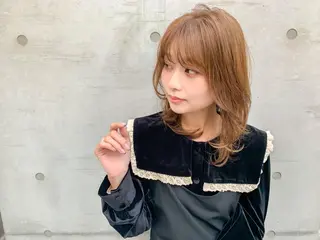 ミディアム カラー rii-🩰 トレンド韓国ヘアのヘアスタイル