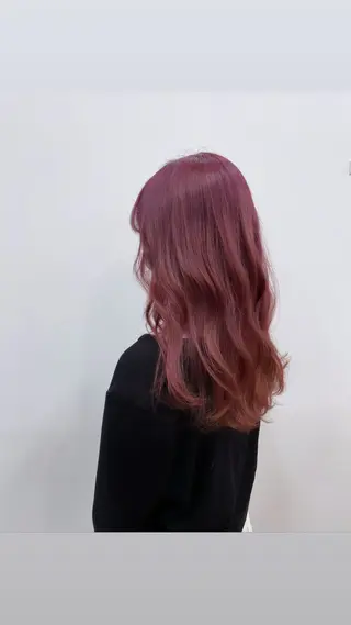 ロング カラー 縮毛矯正×髪質改善 カラー×クロスパーマのヘアスタイル