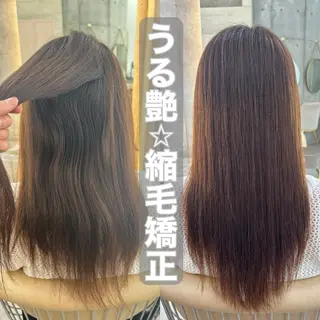 セミロング 艶カラー/縮毛矯正 髪質改善/ 渡邊莉玖のヘアスタイル
