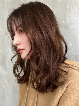 ミディアム パーマ Rico / bob/グレージュのヘアスタイル